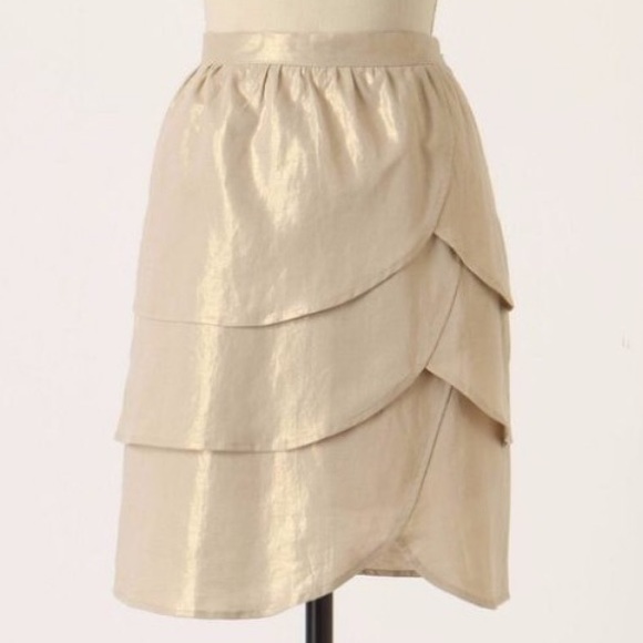 Anthropologie Dresses & Skirts - Anthropologie Edme & Esyllte Gold Scallop Skirt